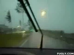 Lighting Hits Moving Car