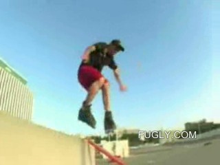 Inline Skater Smashes Nuts